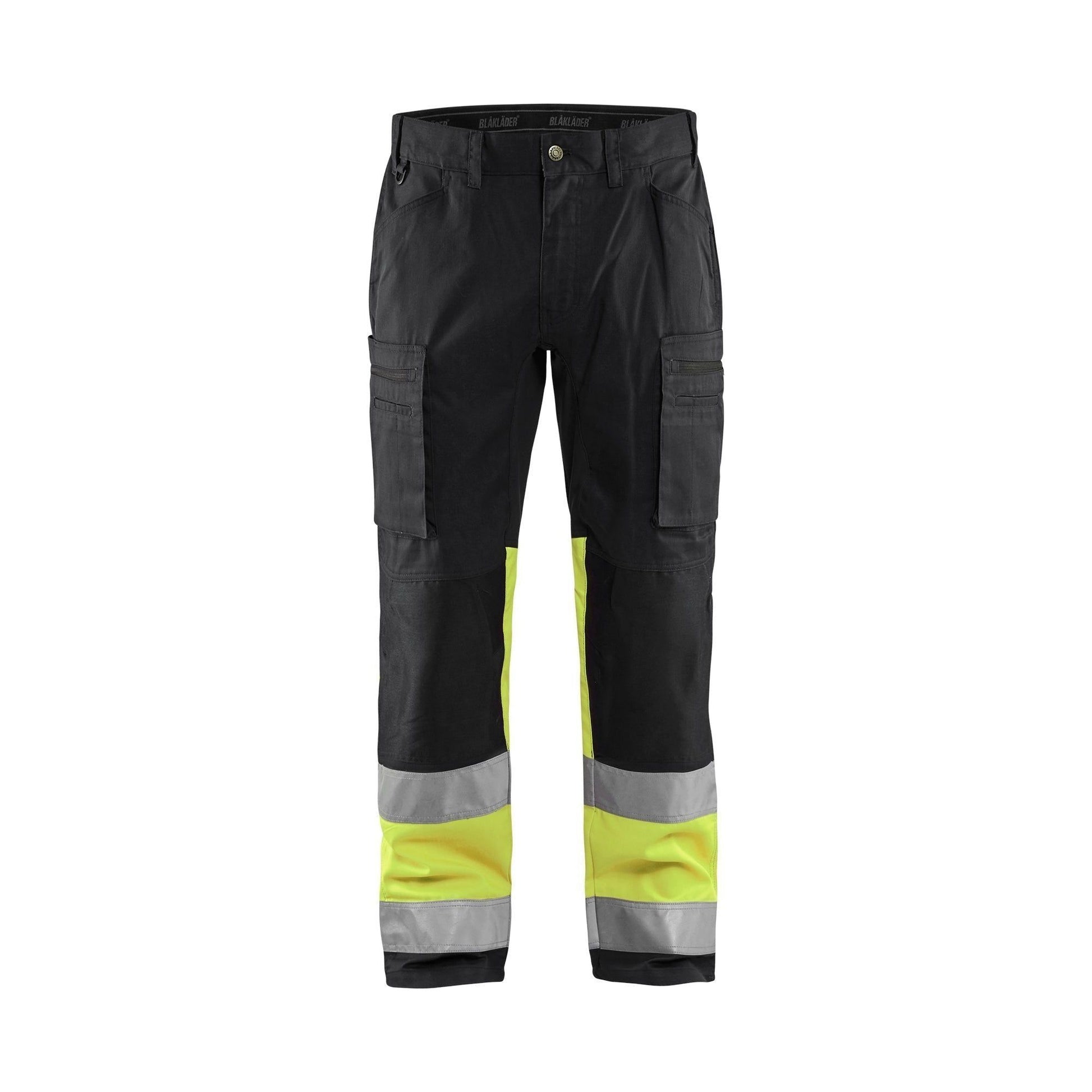 BLÅKLÄDER 1551 High Vis Buks med stretch - Sort/High Vis Gul herre - Sikkerhedsgiganten