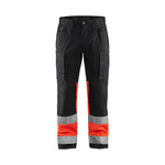 BLÅKLÄDER 1551 High Vis Buks med stretch - Sort/High Vis Rød herre - Sikkerhedsgiganten