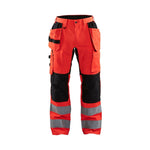 BLÅKLÄDER 1552 High Vis Buks med stretch - High Vis Rød/Sort herre - Sikkerhedsgiganten