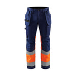 BLÅKLÄDER 1558 High Vis Buks med stretch - Marineblå/High Vis Orange herre - Sikkerhedsgiganten