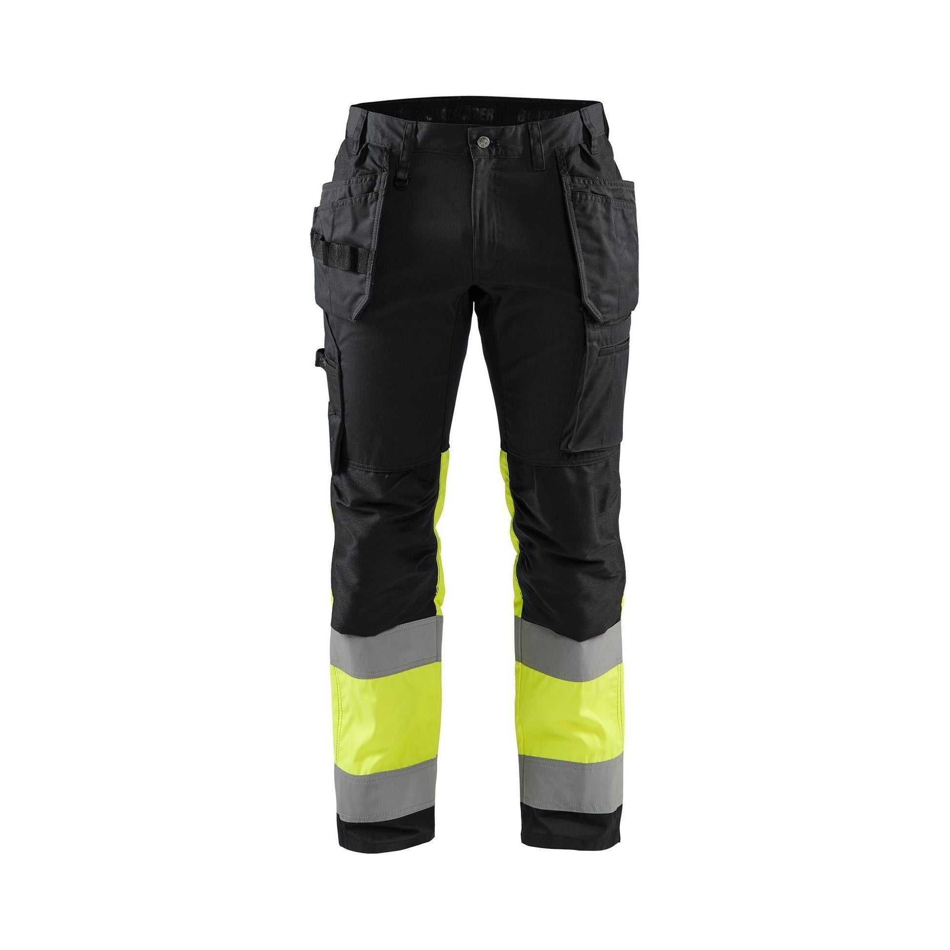 BLÅKLÄDER 1558 High Vis Buks med stretch - Sort/High Vis Gul herre - Sikkerhedsgiganten