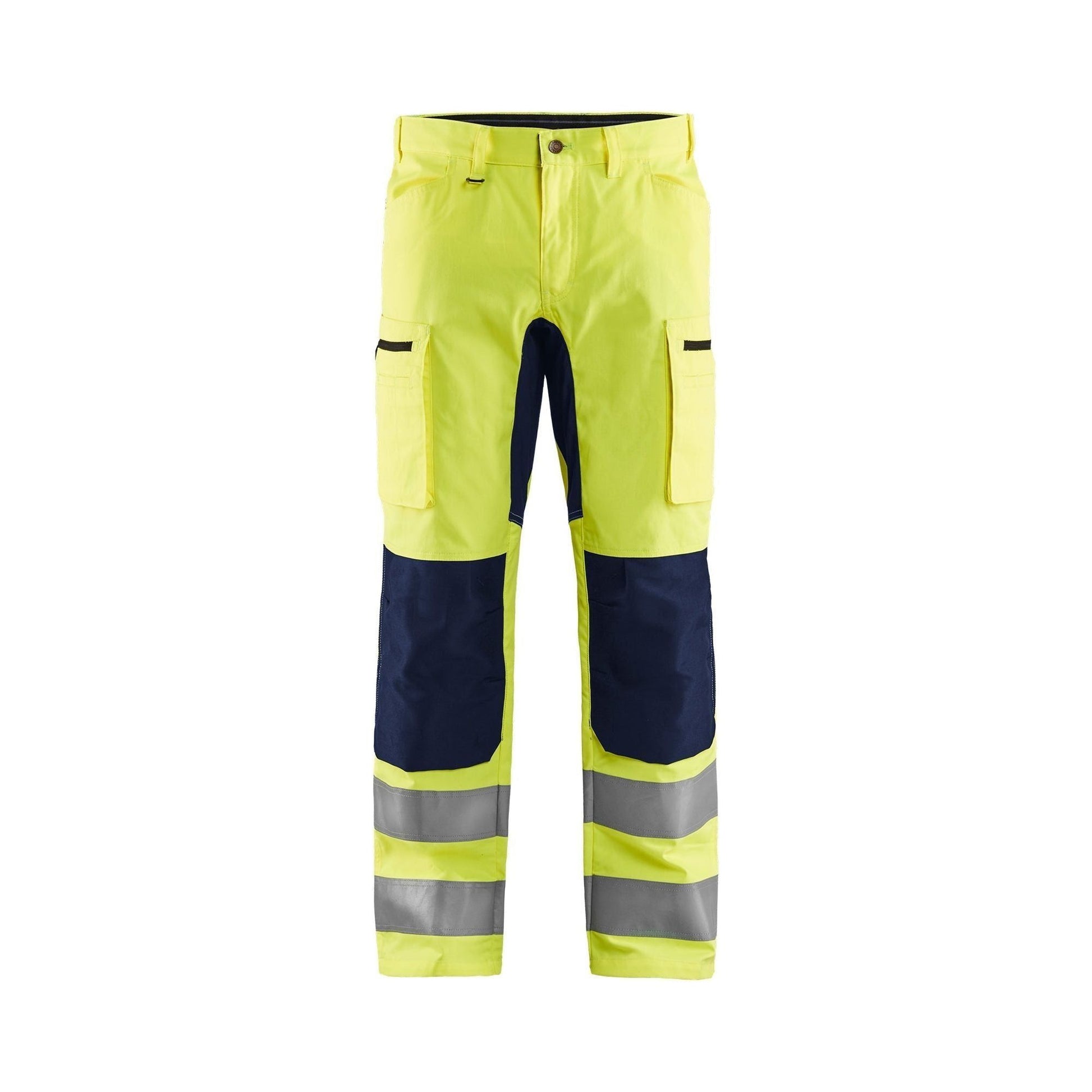 BLÅKLÄDER 1585 High Vis Buks med stretch - High Vis Gul/Marineblå herre - Sikkerhedsgiganten