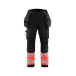 BLÅKLÄDER 1821 High Vis Softshell Buks - Sort/High Vis Rød herre - Sikkerhedsgiganten