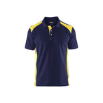 BLÅKLÄDER 3324 Poloshirt - Marineblå/High Vis Gul Herre - Sikkerhedsgiganten