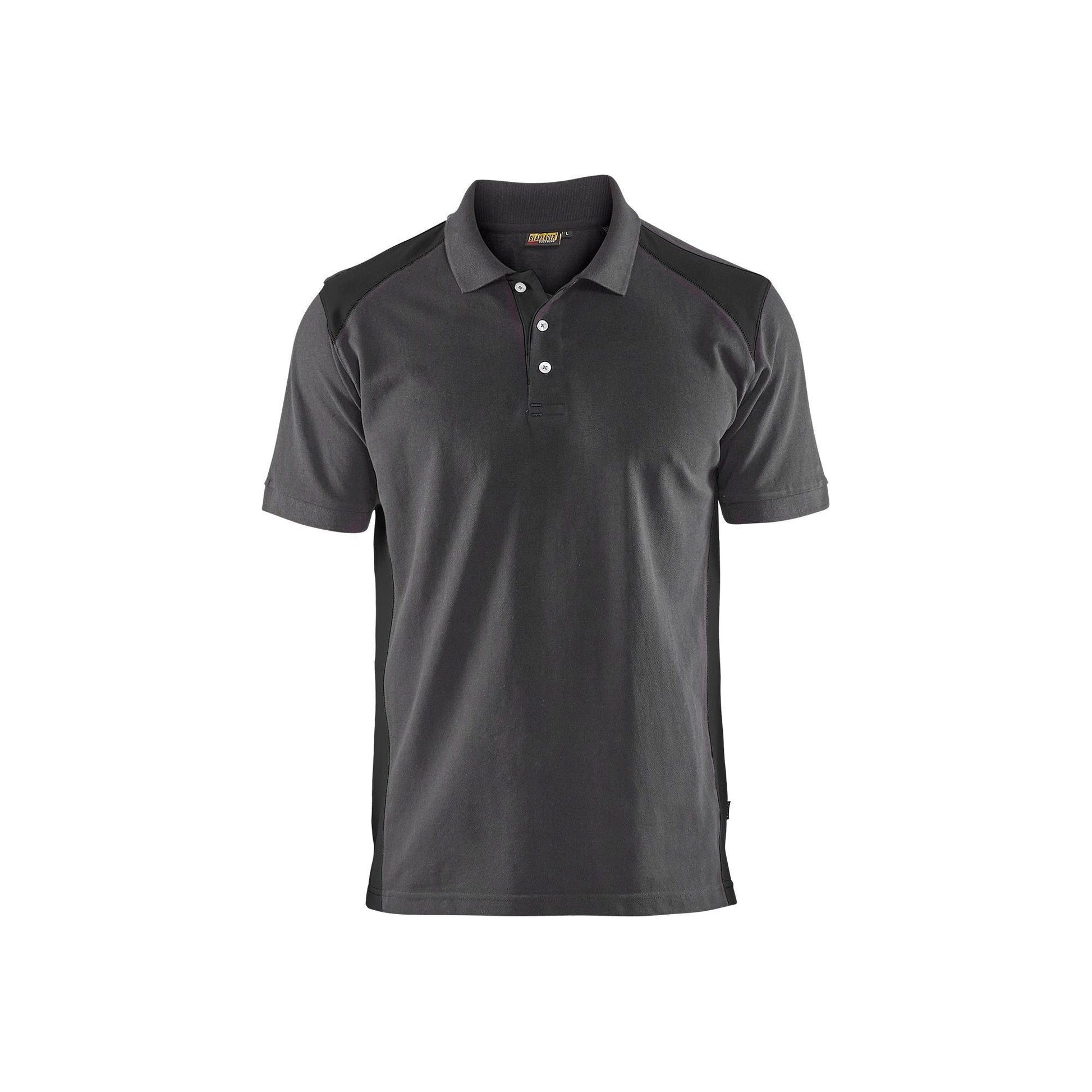 BLÅKLÄDER 3324 Poloshirt - Mellemgrå/Sort Herre - Sikkerhedsgiganten