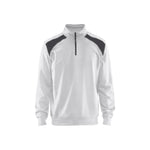 BLÅKLÄDER 3353 Sweatshirt half zip - Hvid/Mørk Grå Herre - Sikkerhedsgiganten