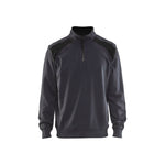 BLÅKLÄDER 3353 Sweatshirt half zip - Mellemgrå/Sort Herre - Sikkerhedsgiganten