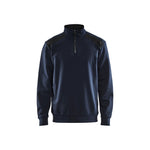 BLÅKLÄDER 3353 Sweatshirt half zip - Mørk Marineblå/Sort Herre - Sikkerhedsgiganten