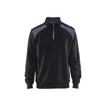 BLÅKLÄDER 3353 Sweatshirt half zip - Sort/Grå Herre - Sikkerhedsgiganten