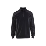 BLÅKLÄDER 3353 Sweatshirt half zip - Sort/Mellemgrå Herre - Sikkerhedsgiganten