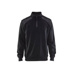 BLÅKLÄDER 3353 Sweatshirt half zip - Sort/Mørk Grå Herre - Sikkerhedsgiganten