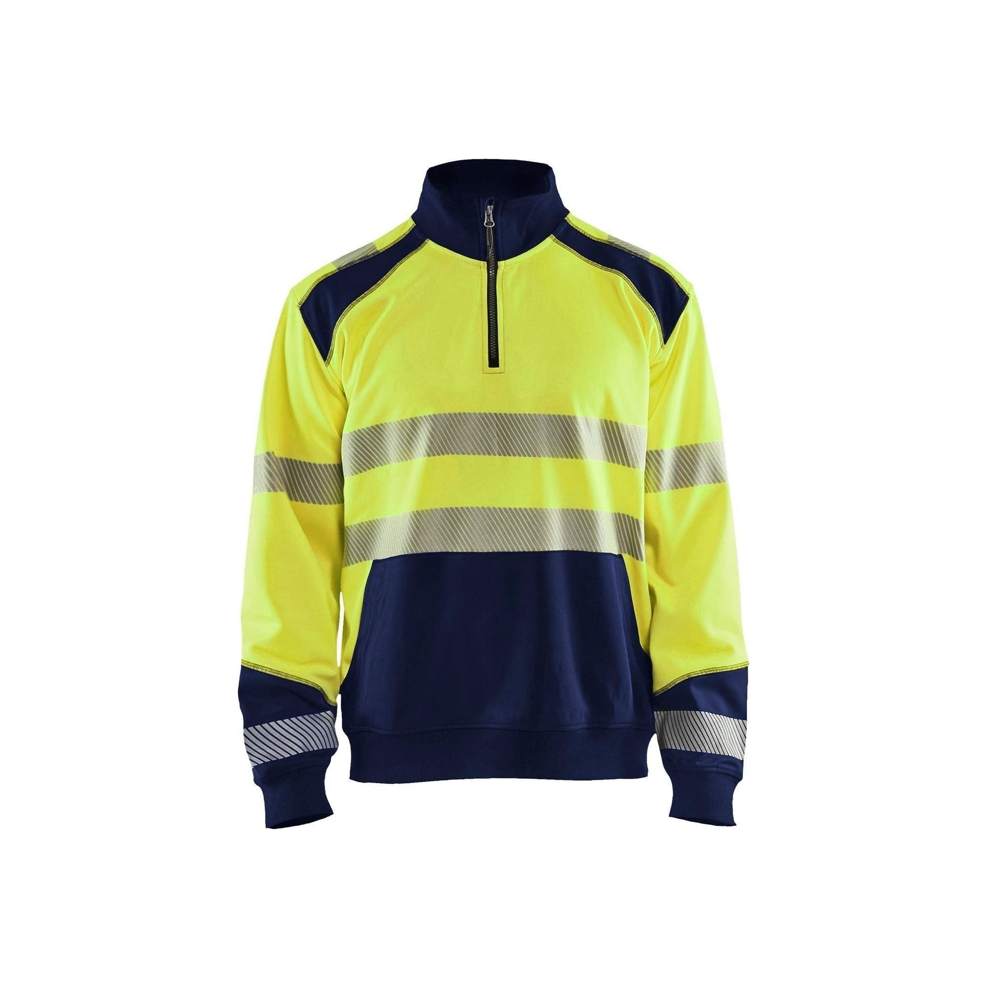 BLÅKLÄDER 3556 High Vis Sweatshirt half zip Herre - Sikkerhedsgiganten
