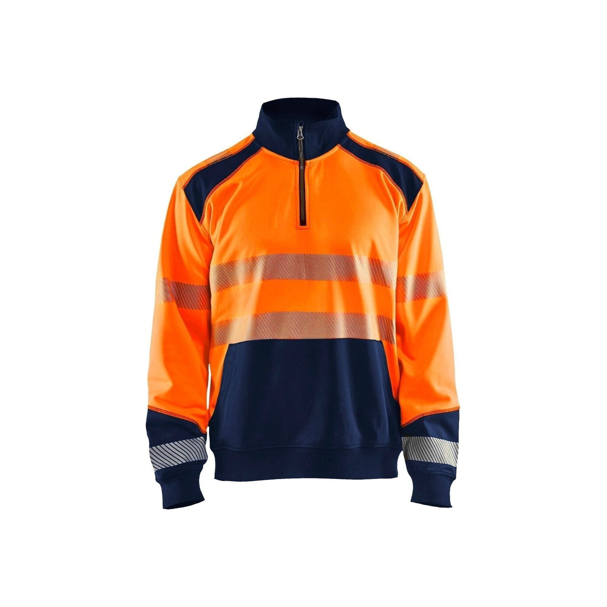 BLÅKLÄDER 3556 High Vis Sweatshirt half zip Herre - Sikkerhedsgiganten