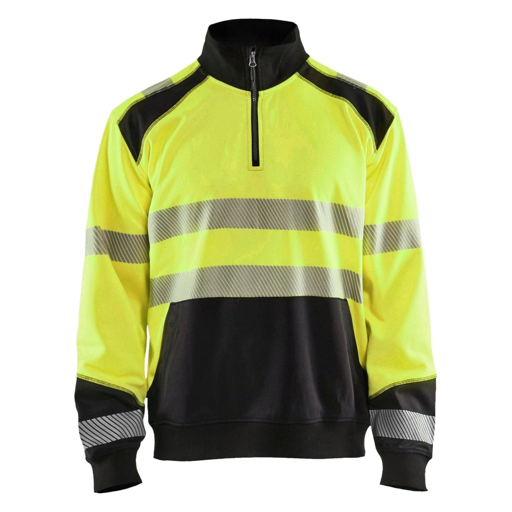BLÅKLÄDER 3556 High Vis Sweatshirt half zip Herre - Sikkerhedsgiganten