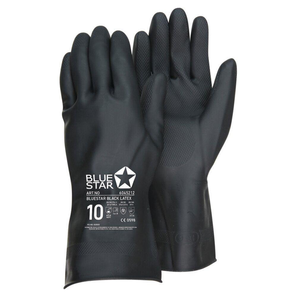 BlueStar Black Latex Handske - Sikkerhedsgiganten