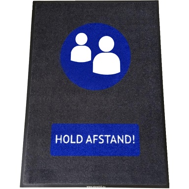 BlueStar Entremåtte "HOLD AFSTAND" - Sikkerhedsgiganten