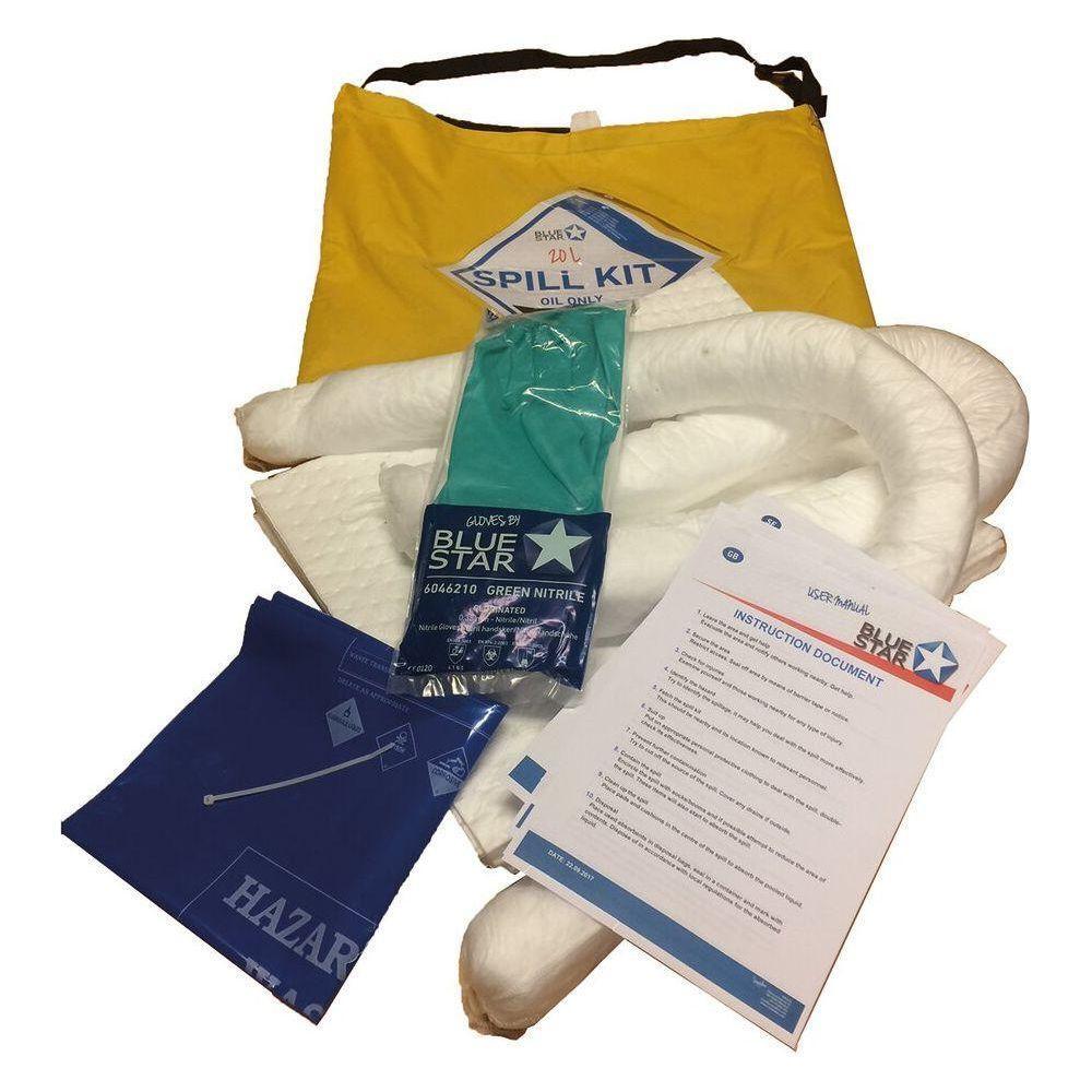 BlueStar Spill Kit 20 Liter - Oil Only - Sikkerhedsgiganten