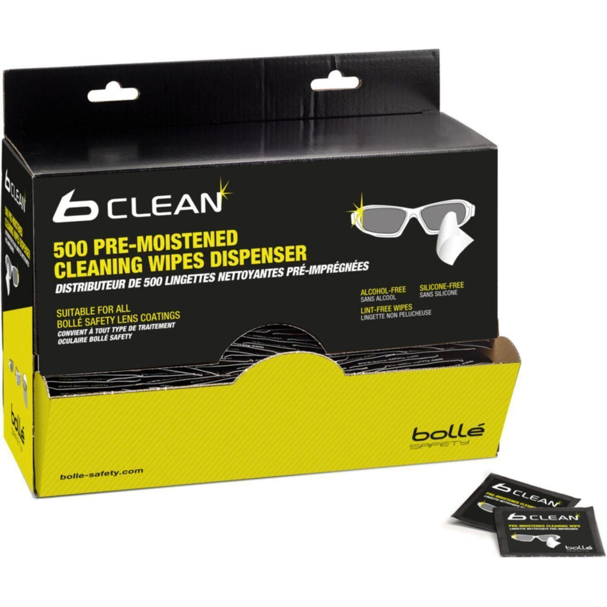 Bollé B - Clean Vådservietter 500 stk - Sikkerhedsgiganten