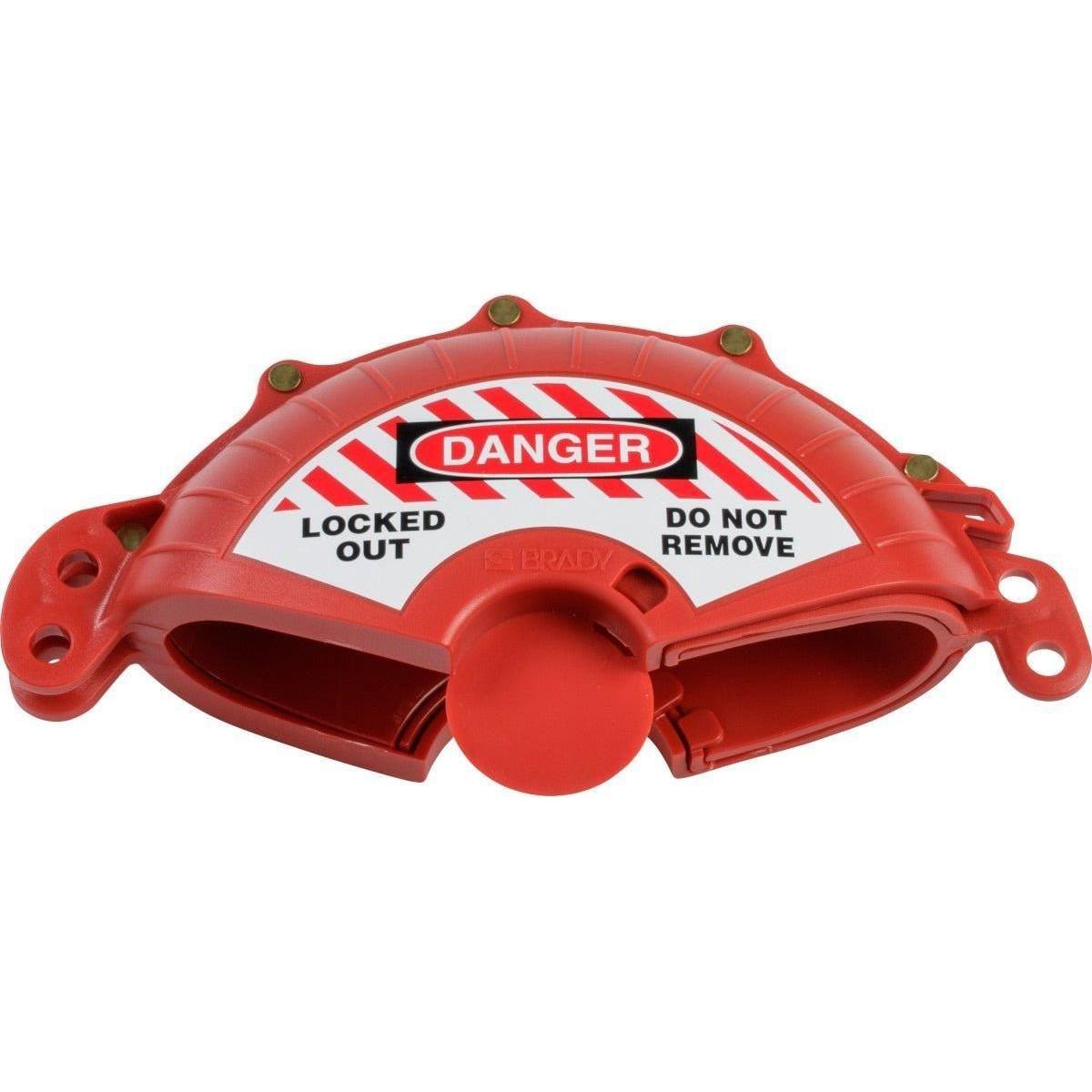 Brady Gate Valve Lockout, Justerbar, Rød, Ø25 - 190 mm - Sikkerhedsgiganten