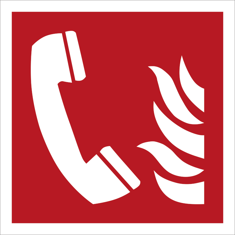 Brandtelefon og nødtelefon - brandskilt - Sikkerhedsgiganten