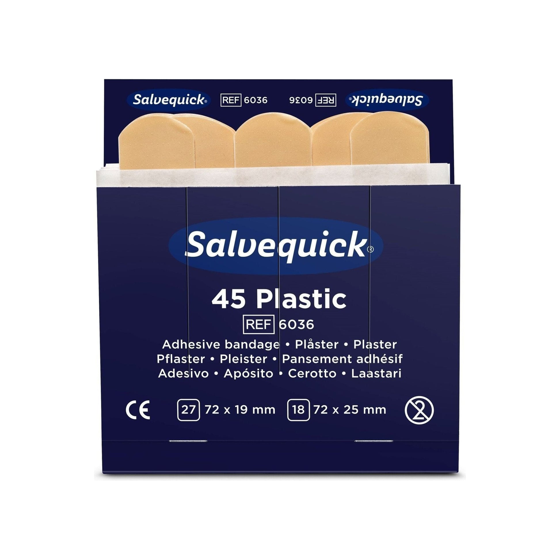 Cederroth plastic plaster refill 6036 - 6 pakker x 45 stk (270 stk) - Sikkerhedsgiganten