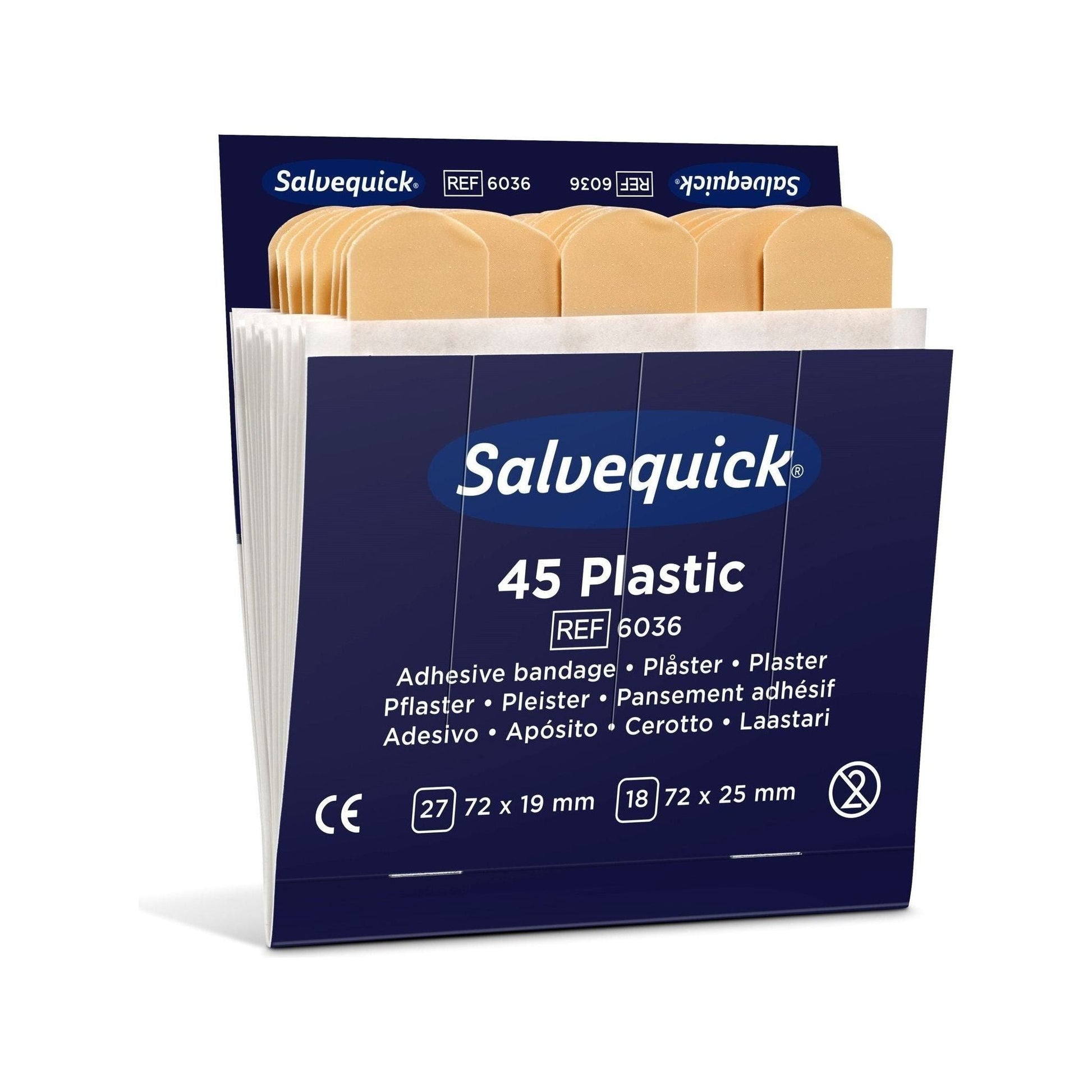 Cederroth plastic plaster refill 6036 - 6 pakker x 45 stk (270 stk) - Sikkerhedsgiganten