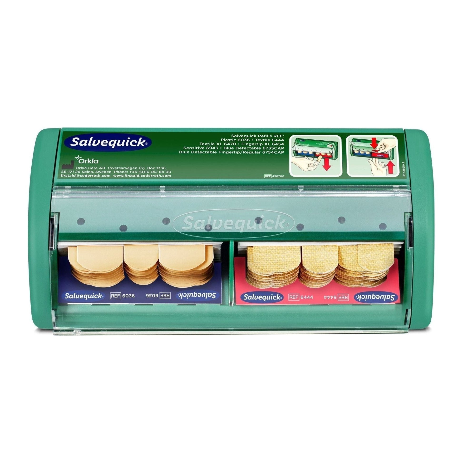 Cederroth Salvequick plasterdispenser plast/tekstil - Sikkerhedsgiganten