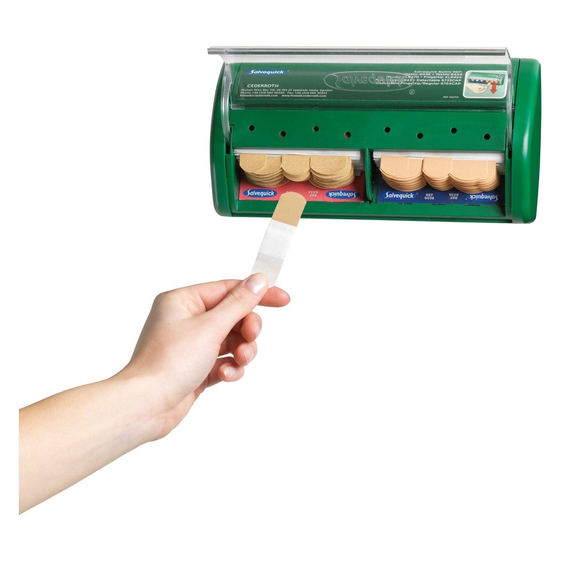 Cederroth Salvequick plasterdispenser plast/tekstil - Sikkerhedsgiganten