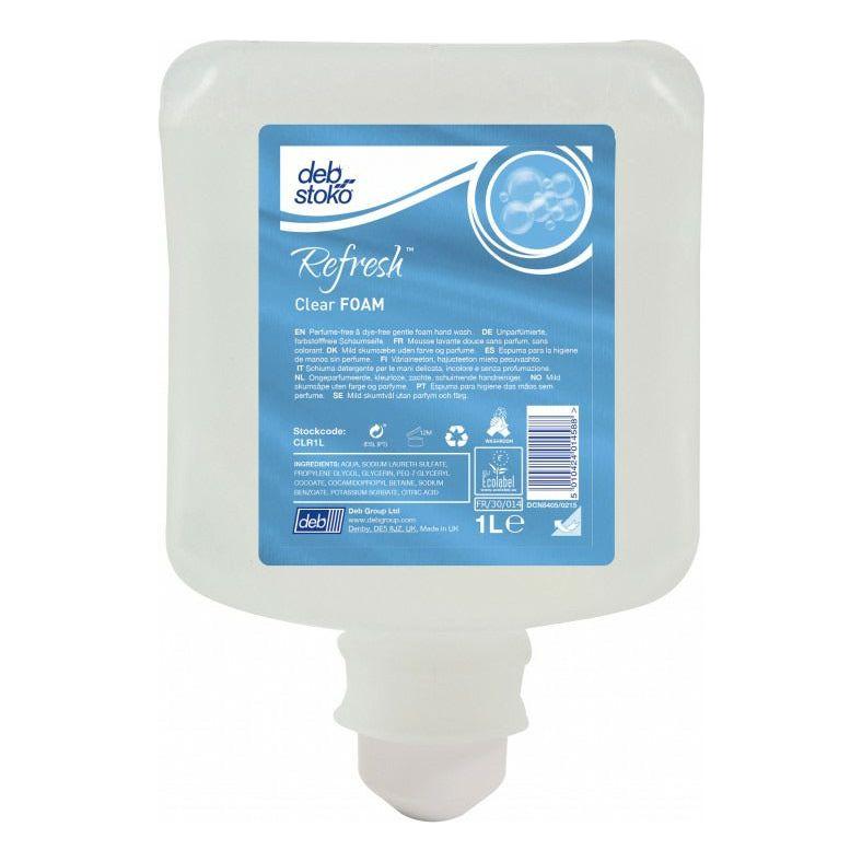 Deb Stoko Refresh Clear Foam Pure 1 liter skumsæbe - Sikkerhedsgiganten