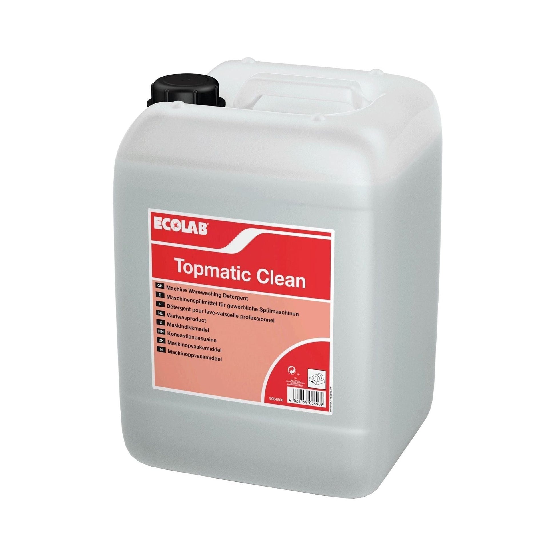 Ecolab Topmatic Clean flydende maskinopvask uden klor 12 kg - Sikkerhedsgiganten