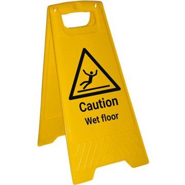 Fritstående skilt Wet floor 401271ENG - Sikkerhedsgiganten