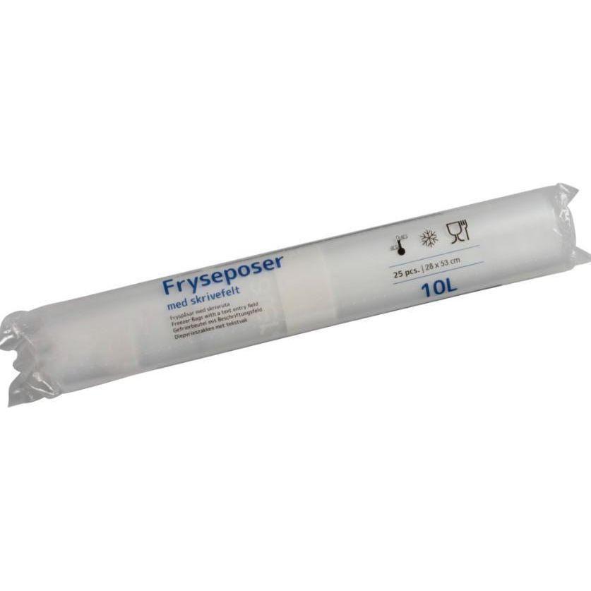 Fryseposer 28 x 53 cm LD 10 liter 25 poser pr. rulle med skrivefelt - Sikkerhedsgiganten