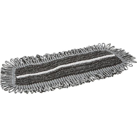 Fugtmoppe, Vikan Damp 47 Dark, grå, mikrofiber, Hook & Loop, 25 cm, med velcro - Sikkerhedsgiganten