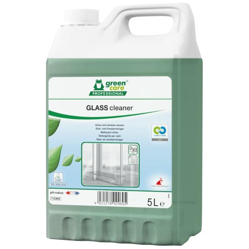 Glasrens, Green Care Professional GLASS Cleaner, 5 l, med farve og parfume - Sikkerhedsgiganten