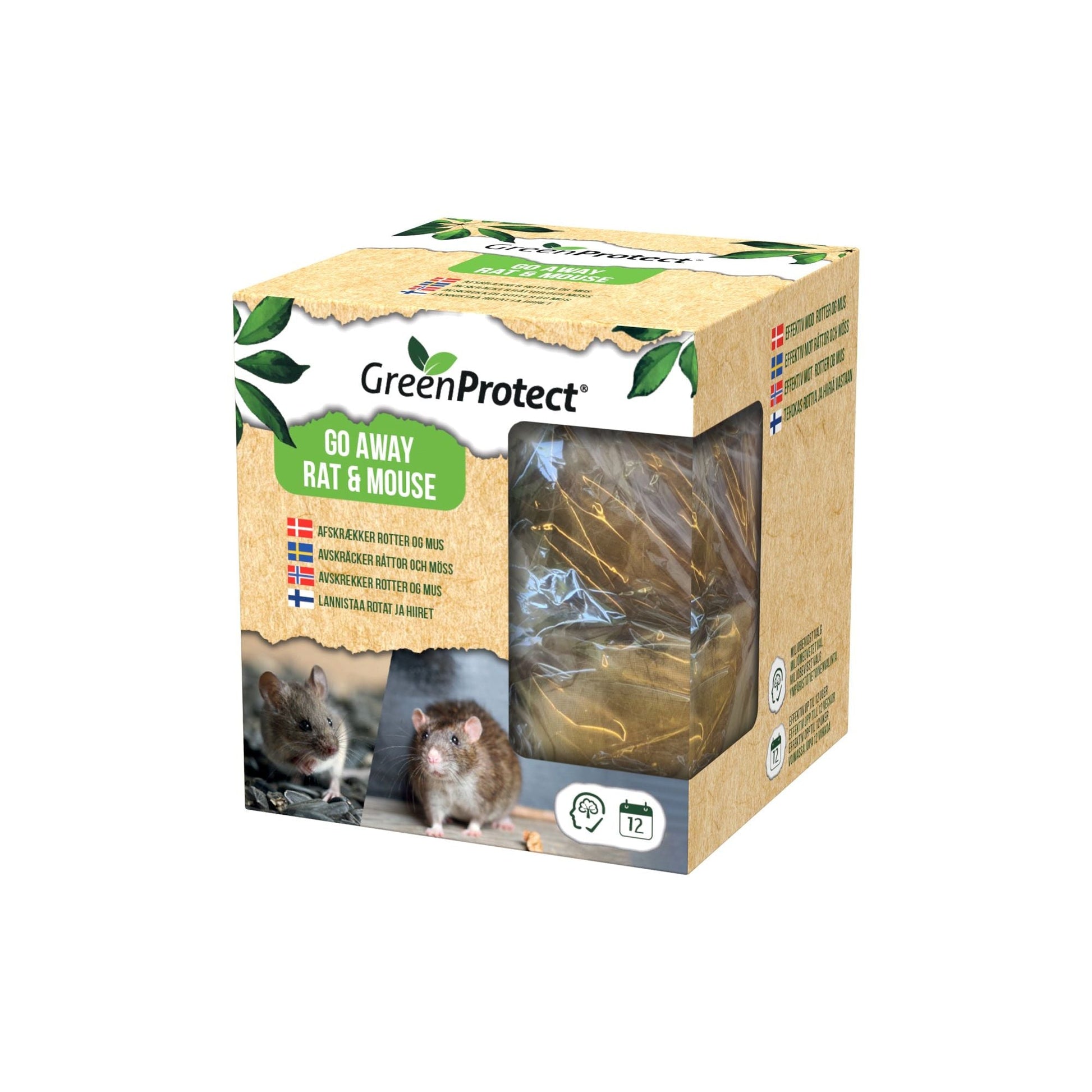 GreenProtect GO AWAY RAT & MOUSE – Naturlig Afskrækkelse af Rotter og Mus - Sikkerhedsgiganten