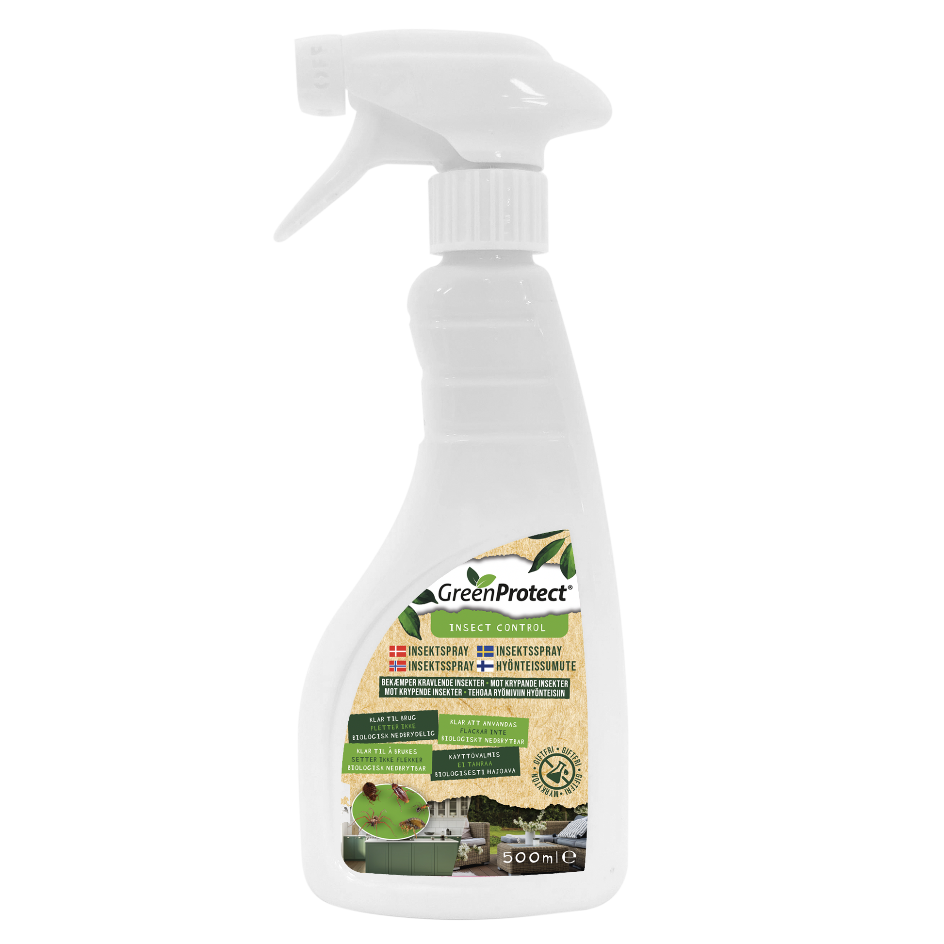 GreenProtect Insektspray 500 ml – Effektiv bekæmpelse af kravlende insekter - Sikkerhedsgiganten Insektbekæmpelse