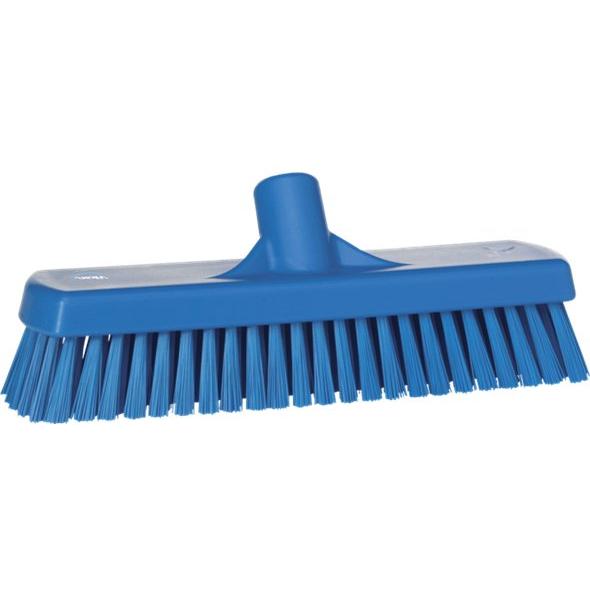Gulv - og vægvaskebørste, Vikan, flere farver, PP/polyester/rustfrit stål, 30,5 cm, stive børstehår - Sikkerhedsgiganten