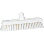 Gulv - og vægvaskebørste, Vikan, hvid, PP/polyester/rustfrit stål, 30,5 cm, stive børstehår - Sikkerhedsgiganten