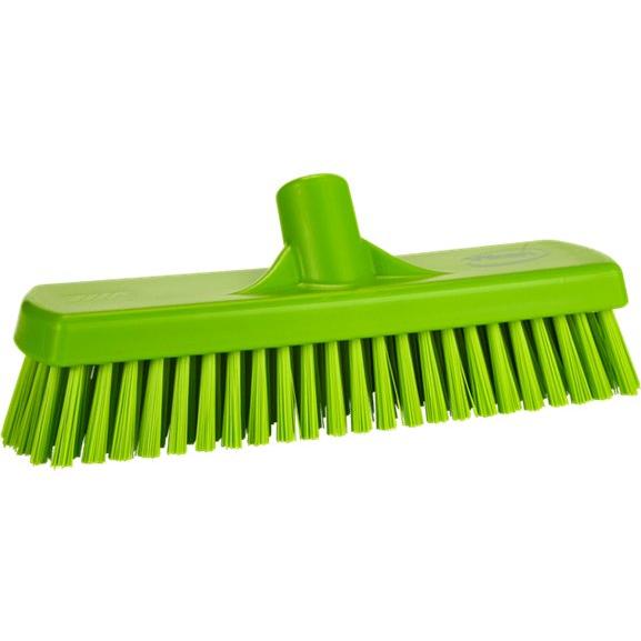 Gulv - og vægvaskebørste, Vikan, limegrøn, PP/polyester/rustfrit stål, 30,5 cm, stive børstehår - Sikkerhedsgiganten