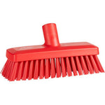 Gulv - og vægvaskebørste, Vikan, rød, polyester/PP/rustfrit stål, 22,5 cm, stive børstehår - Sikkerhedsgiganten