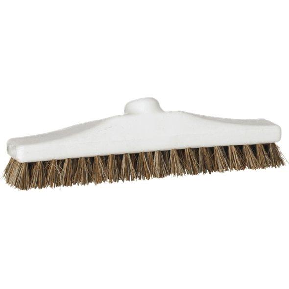 Gulvskrubbe, Vikan, hvid, bassine/PP, 30 cm, stive børstehår, 81% genanvendt plast - Sikkerhedsgiganten