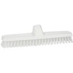 Gulvskrubbe, Vikan, hvid, PP, 29 cm, stive børstehår - Sikkerhedsgiganten