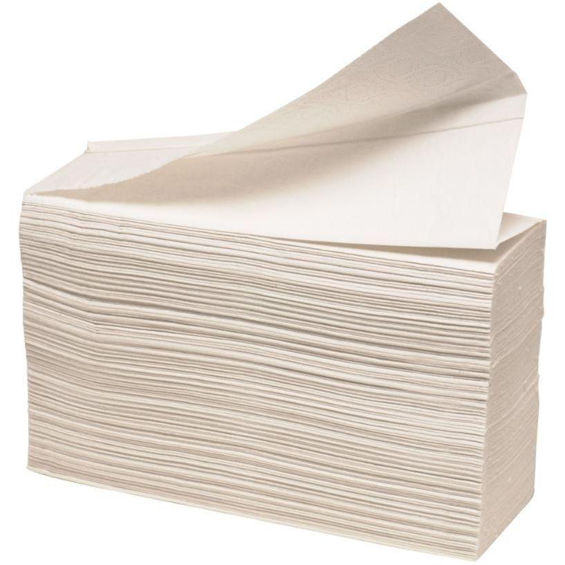 Håndklædeark 114116 Z - fold 2 - lags hvid 100 % nyfiber 4000 ark - Sikkerhedsgiganten