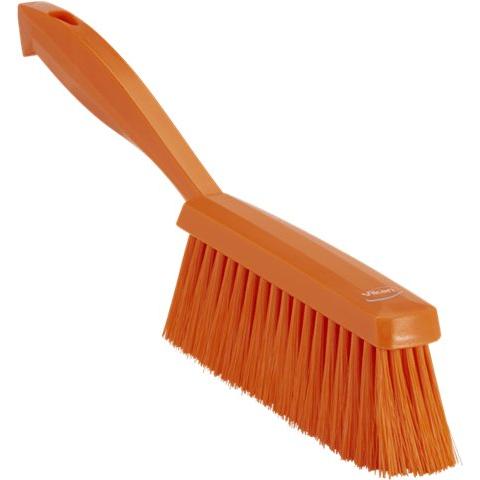 Håndkost, Vikan, 33x3,5x11cm, orange, PP/polyester/rustfrit stål, bløde børstehår - Sikkerhedsgiganten