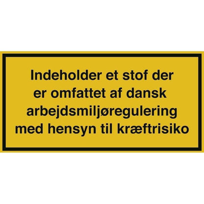 Indeholder et stof...kræftrisiko advarselsskilt fareseddel - Sikkerhedsgiganten