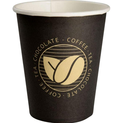 Kaffebæger Beans, ABENA Gastro, Beans, 9,2cm, Ø8cm, 24 cl, sort, pap/PE, 8 oz 1000 stk - Sikkerhedsgiganten