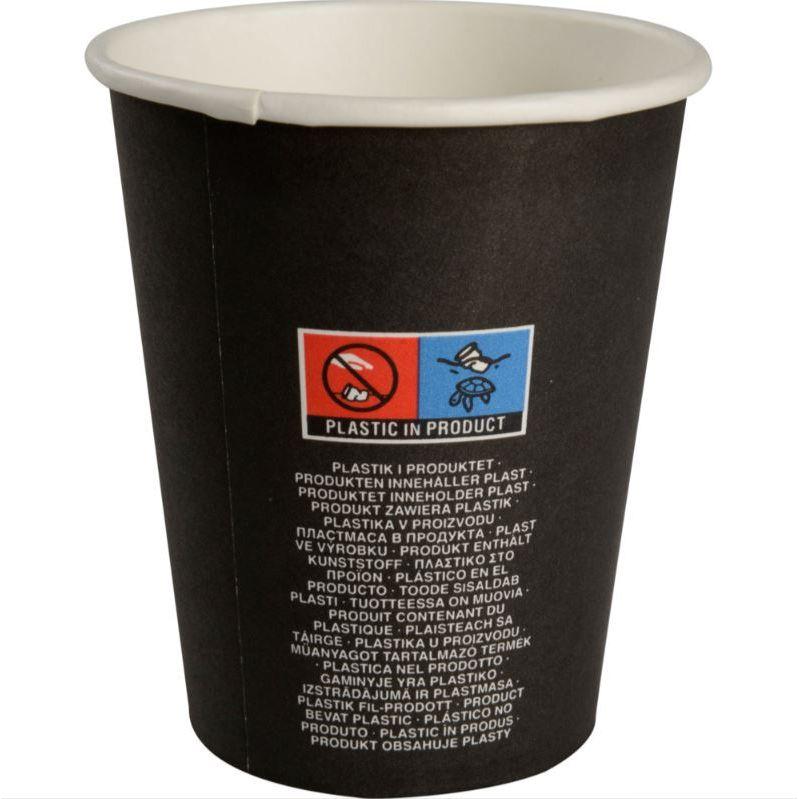 Kaffebæger Beans, ABENA Gastro, Beans, 9,2cm, Ø8cm, 24 cl, sort, pap/PE, 8 oz 1000 stk - Sikkerhedsgiganten