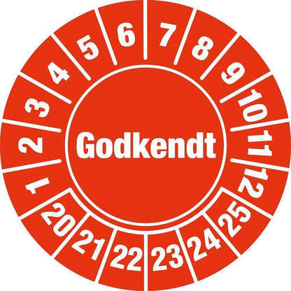 Kalibreringsmærke Godkendt ark à 10 stk. - Ø 30 mm - Sikkerhedsgiganten