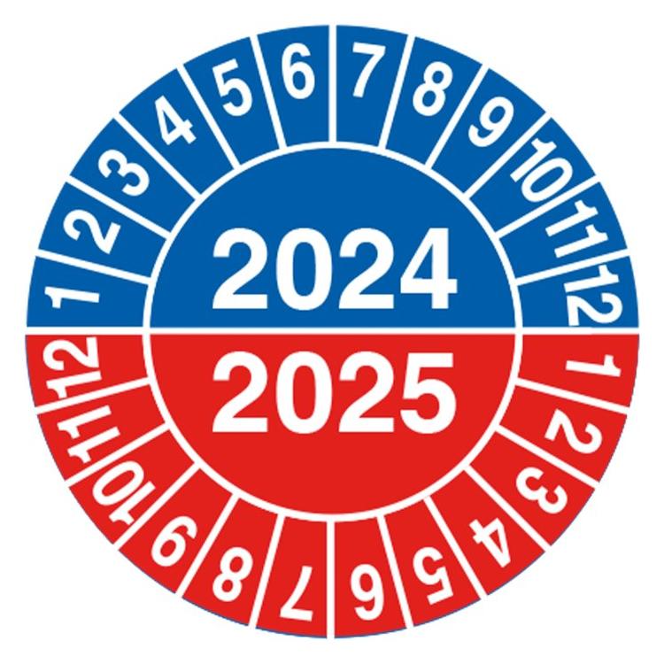 Kalibreringsmærke Kalibrering år 2024/2025 - Ark á 10 stk. - Sikkerhedsgiganten