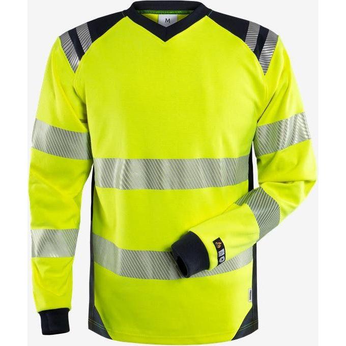 Kansas FLAMESTAT HI VIS LANGÆRMET T - SHIRT KL.3 7359 TFL - Sikkerhedsgiganten